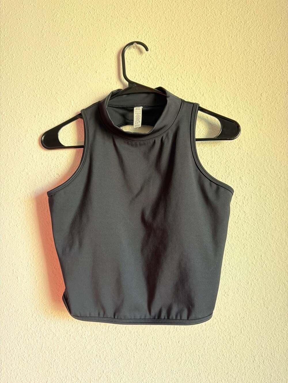 Fashion Nova Nova Sport Black High Neck Open Back Active Crop Top Size L